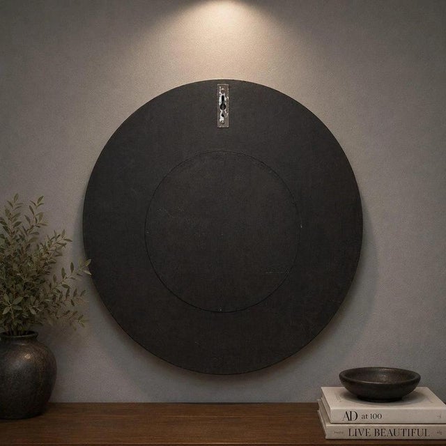 Round Bronze-Effect Textured Sunburst Wall Mirror For Sale - Image 4 of 5