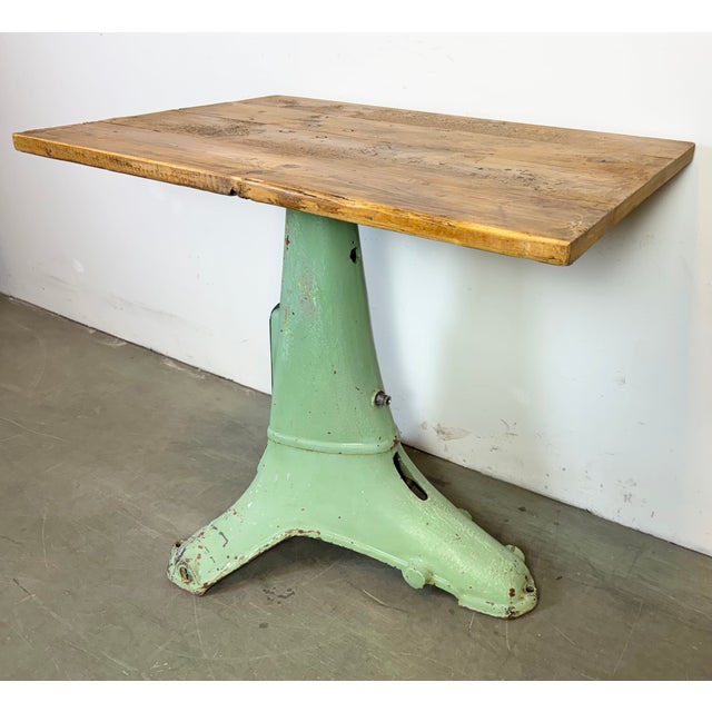 Industrial Green Cast Iron Table, 1960s For Sale - Image 4 of 18