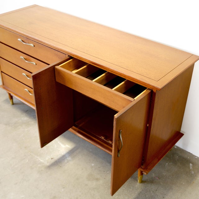 1950s Lane Furniture "Copenhagen" Walnut Sideboard, Attributed For Sale - Image 10 of 13