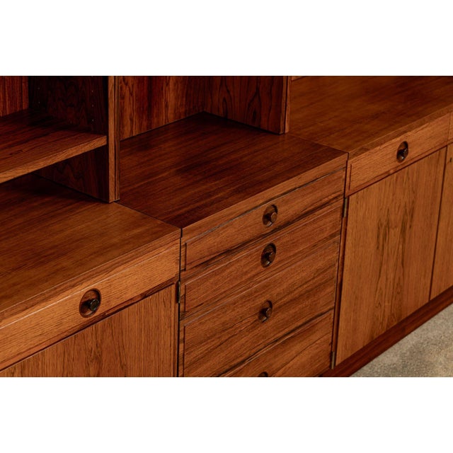 Wood Mid-Century Modern Swedish Rosewood Wall Unit Bookcase by Bertil Fridhagen for Bodafors, 1960s For Sale - Image 7 of 18