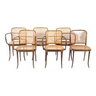Josef Hoffman for Thonet Caned Bentwood Dining Chairs, Prague - Set of 6