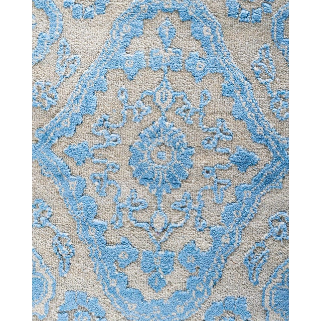 Traditional Ikat, One-of-a-Kind Hand-Knotted Area Rug - Beige, 9' 3" x 12' 4" For Sale - Image 3 of 8