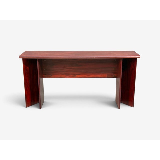 Sannemann, Convertible Console or Dining Table, Rosewood, Brass, Denmark, 1970s For Sale - Image 4 of 18