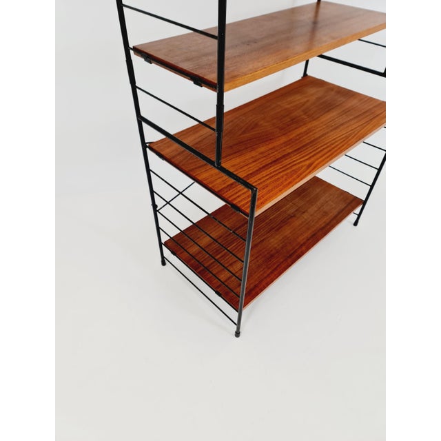 Vintage String Bookshelf in Walnut from WHB Germany, 1950s For Sale - Image 10 of 18