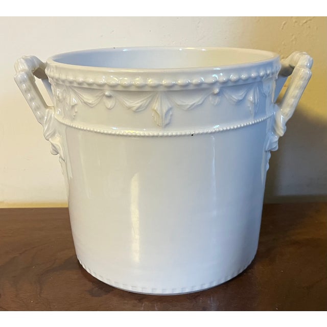 19th Century Antique 19th Century KPM Berlin Blanc De Chine Porcelain Ice Pail or Cachepot in the Kurland Pattern For Sale - Image 5 of 12