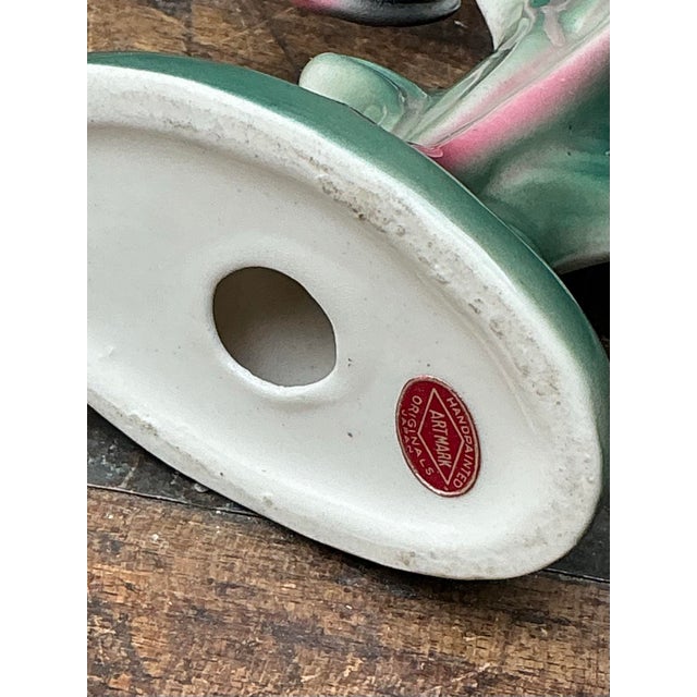 Vintage MCM Glazed Ceramic Flamingo For Sale - Image 9 of 12