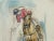 Vintage Abstract Horse Painting Contemporary "Study of a Polo Pony" Mixed Medium Watercolor on Paper, 1990s For Sale - Image 4 of 9
