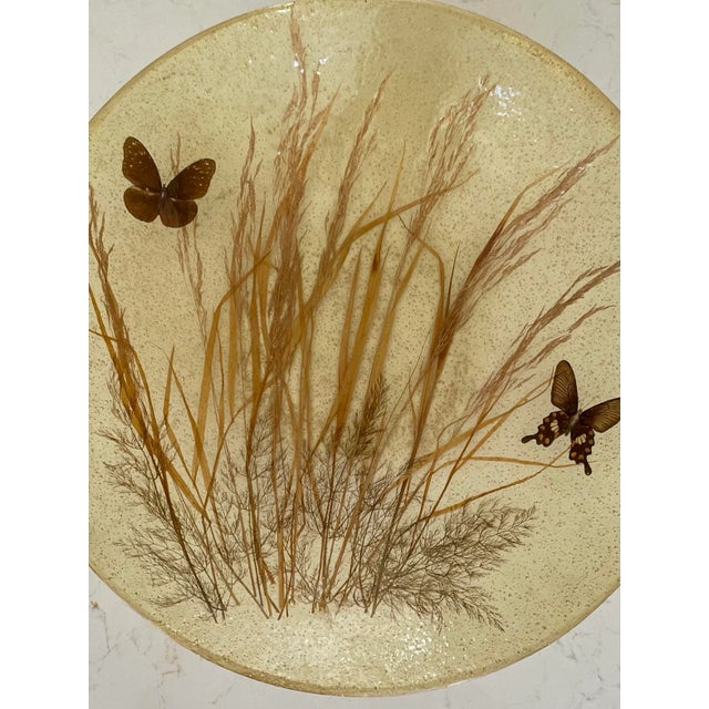 Vintage Oversized Resin Butterfly Wheat Serving or Fruit Bowl For Sale In Palm Springs - Image 6 of 11