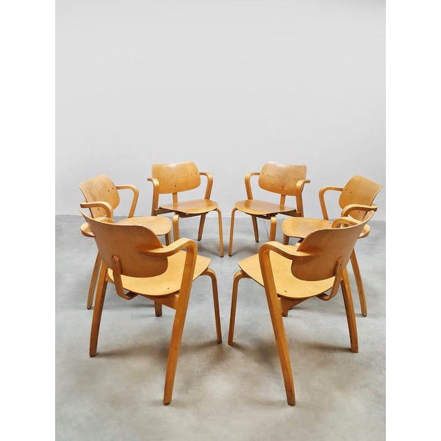 Vintage Finnish Aslak Dining Chairs by Ilmari Tapiovaara for Asko, 1960s, Set of 6 For Sale - Image 3 of 8