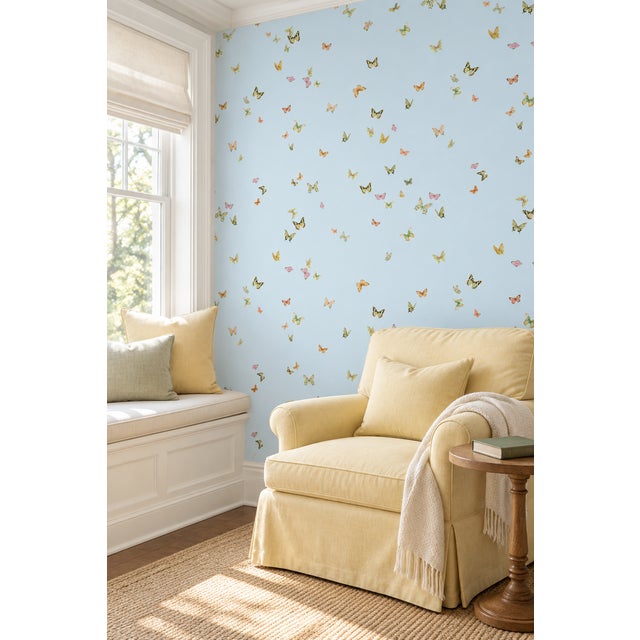 Our Butterfly Grove wallpaper design was inspired by a freshly bloomed English Garden with butterflies fluttering in the...