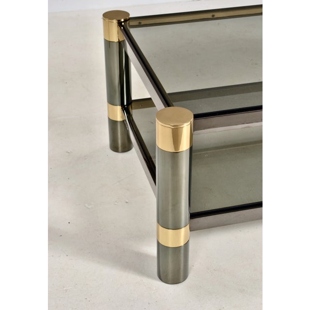 Karl Springer Gunmetal and Gold Cocktail Table, Usa C 1970s For Sale In New York - Image 6 of 9