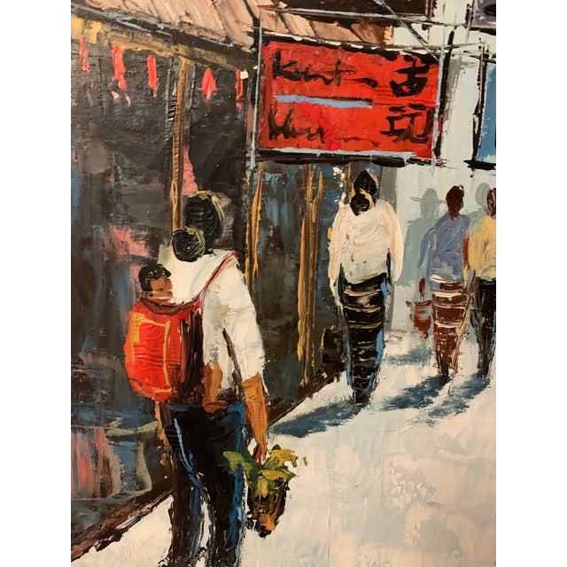 Figurative Late 20th Century Portraiture Oil Painting "l.a, Chinatown Back Alley" Signed Vargas For Sale - Image 3 of 6