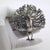 Impressive large vintage peacock sculpture, handcrafted in arezzo, tuscany during the 1970s to 1980s in genuine sterling...