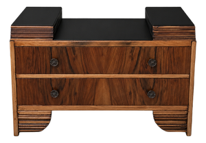 Art Deco Walnut and Oak Compact Chest of Drawers, 1950s