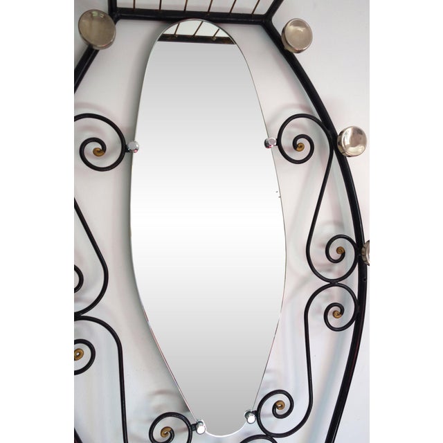 Art Deco Iron Coat Holder with Mirror, 1930s For Sale - Image 12 of 14