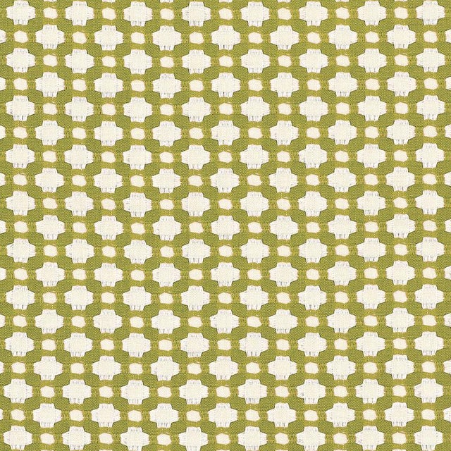 Mid-Century Modern Sample - Schumacher X Celerie Kemble Betwixt Fabric in Grass/Ivory For Sale - Image 3 of 3