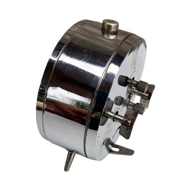 Prim Chrome Alarm Clock, Vintage Mechanical Clock, Czechoslovakia, 1970s. For Sale - Image 9 of 18
