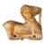 Wood Carved Stylized Ram Sculpture Tribal-Inspired Folk Art For Sale