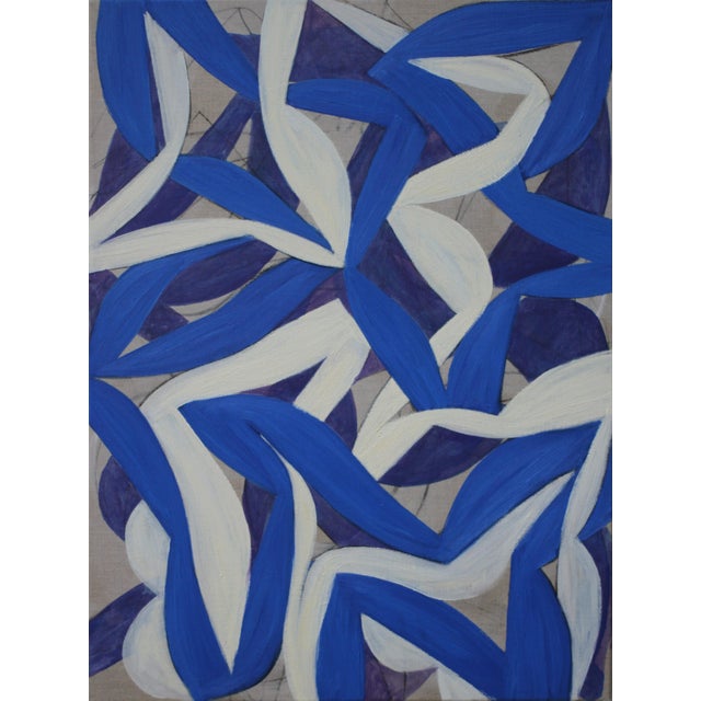 Contemporary Abstract Oil on Canvas "22av4p-2022" by Alain Clément For Sale - Image 4 of 4