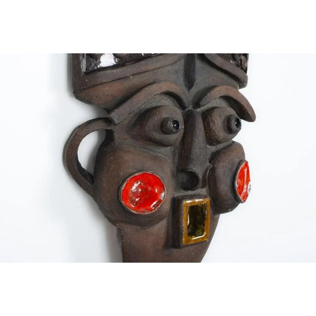 Mid-Century Modern Vintage African Wall Mask, 1950s For Sale - Image 3 of 10
