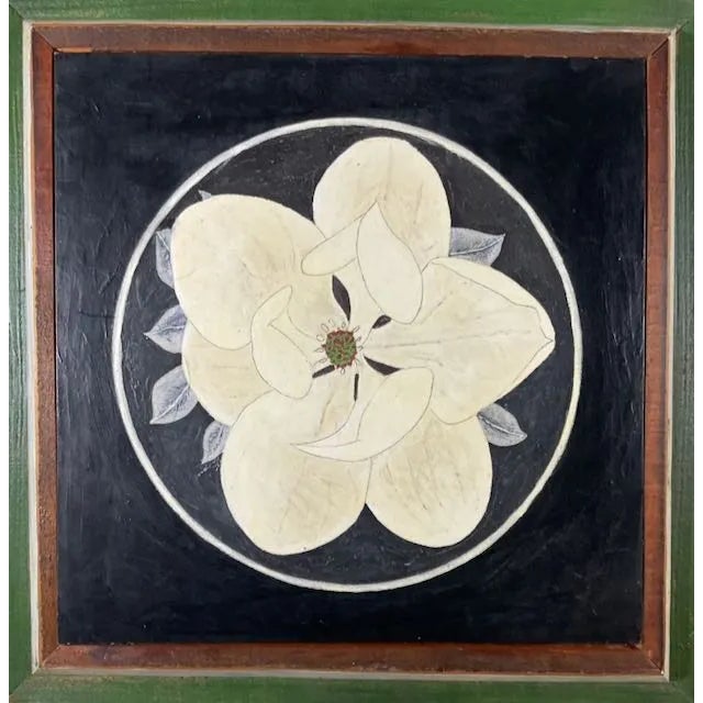 Oil Painting by renowned California artist and scientist Dr. John Klock. On board with handcrafted frame by artist. An...