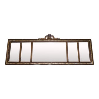 Vintage Art Nouveau Etched Framed Gold Gilt Gesso Buffet Mantle Mirror For Sale