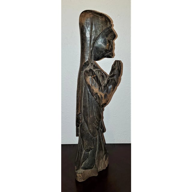 Wood Vintage African Carved Wooden Nun For Sale - Image 7 of 11