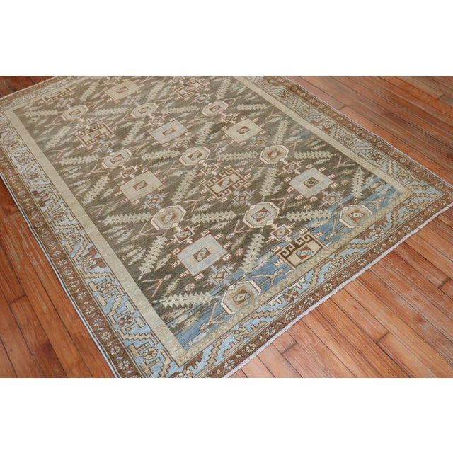Persian Early 20th Century Earth Tone Persian Malayer Rug - 4'5" x 5'10" For Sale - Image 3 of 9