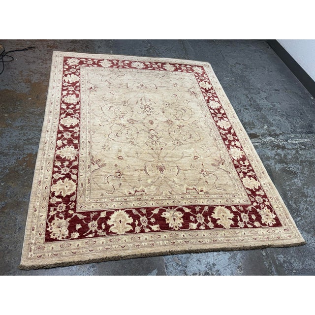 Late 20th Century 6ft 4in × 8ft 5in Hand-Knotted Pak-Veg Floral Border Area Rug For Sale - Image 5 of 12