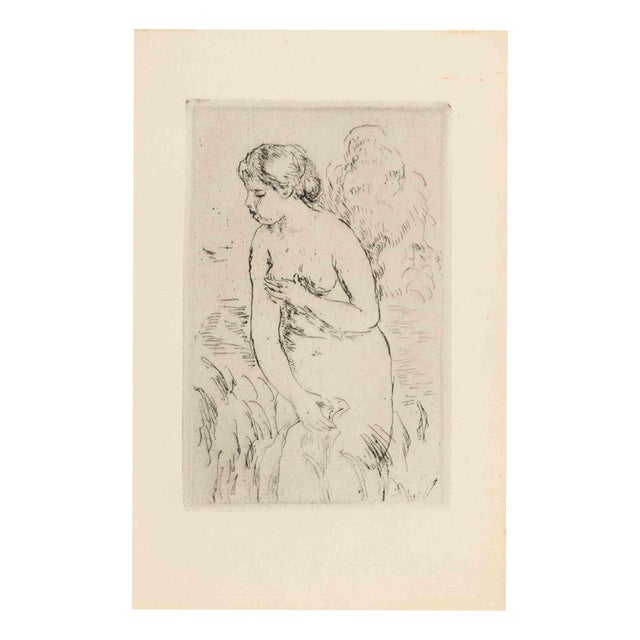 Pierre Auguste Renoir, Nude, Standing Bather, Half-Length, 1910s, Etching For Sale