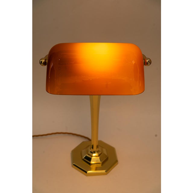 Banker Table Lamp with Glass Shade, Vienna, 1920s For Sale - Image 16 of 18