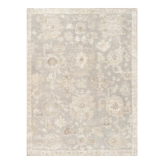 Pasargad Home Oushak Silver Wool Area Rug- 9' 3'' X 12' 7'' For Sale