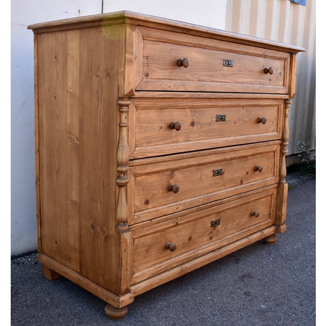Rustic European Pine Four Drawer Chest, Circa 1890 For Sale - Image 3 of 12