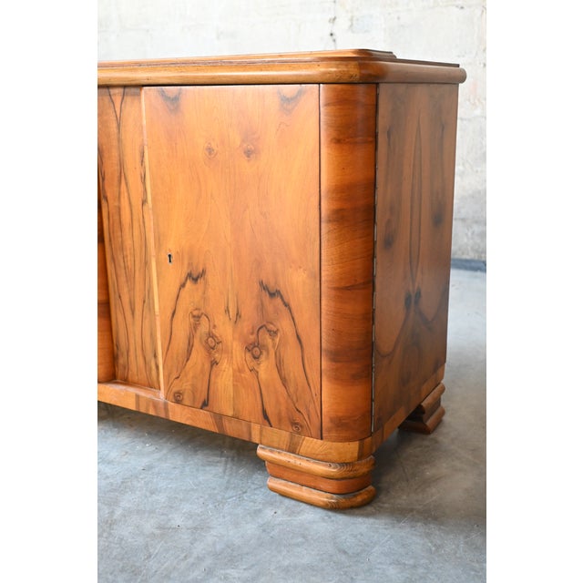 Mid 20th Century Mid 20th Century Art Deco Petite Burlwood Buffet For Sale - Image 5 of 10