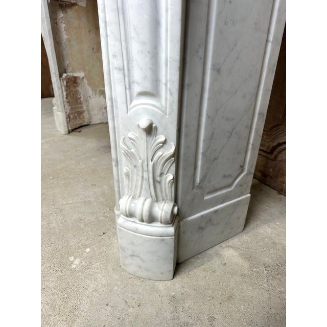 French White Marble Fireplace, 1880 For Sale - Image 10 of 17