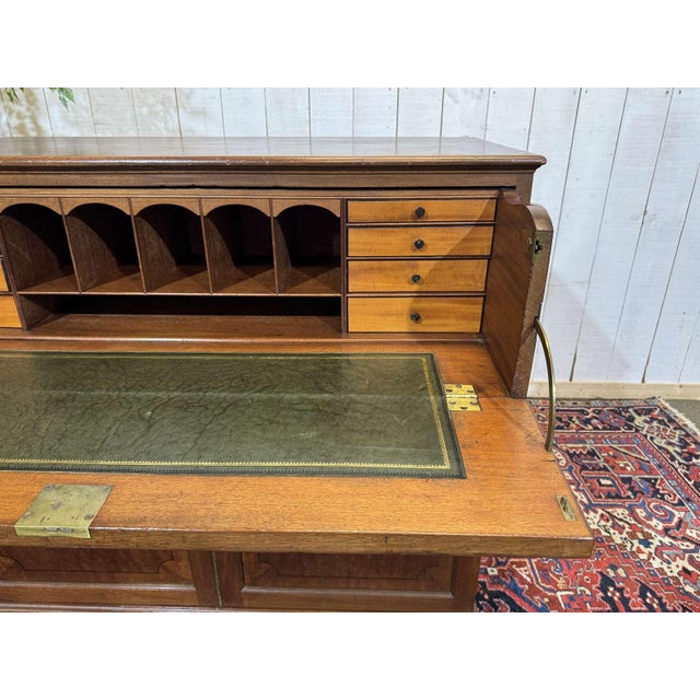 19th Century English Mahogany Secretary Chest of Drawers, 1890s For Sale - Image 13 of 18