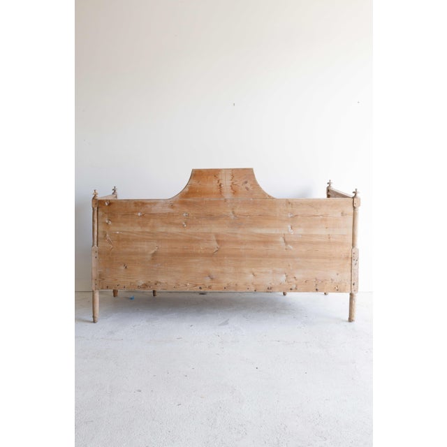 19th C Swedish Bench, Custom Ian Mankin Ticking Stripe French Mattress For Sale - Image 11 of 11