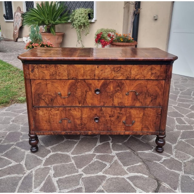 Wood Walnut Chests of Drawers with Inlays, 1850, Set of 2 For Sale - Image 7 of 12
