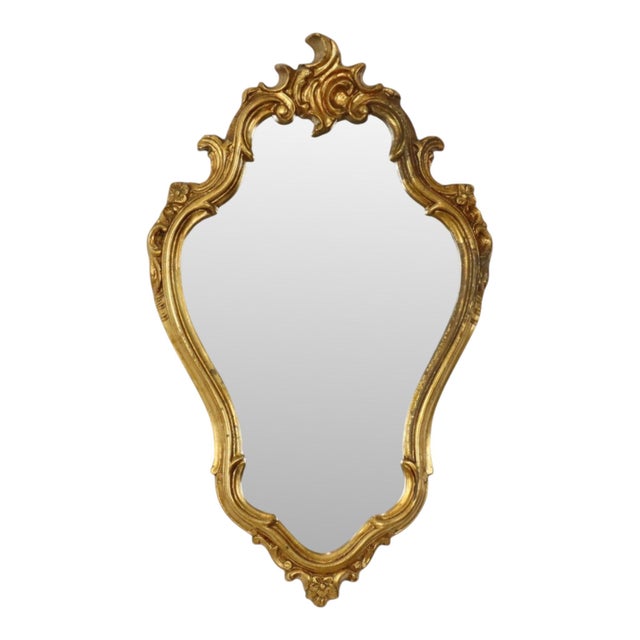 Baroque French Gold-Leaf Gilded Mirror with Crest For Sale - Image 16 of 16