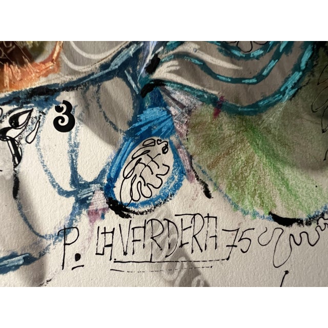 Pino La Vardera, Torremolinos, 1975, Mixed Media on Paper For Sale - Image 4 of 10