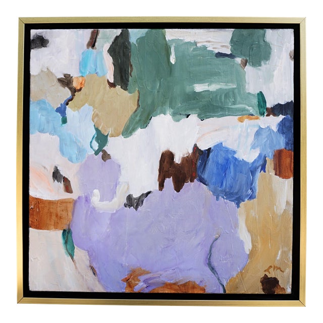 "Topaz Lake" Abstract Acrylic Painting by Laurie MacMillan, Framed For Sale