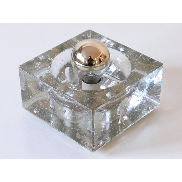 Hand-Blown Ice-Glass Cube Sconces by Müller & Zimmer, Germany, 1970s, Set of 3 For Sale - Image 8 of 18