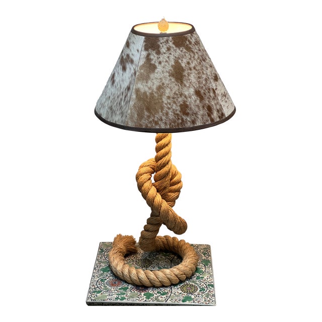 Organic Modern Rope Knot Lamp + Hide Shade Chairish