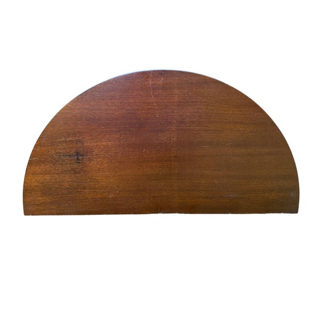 Wood Early 20th Century English Queen Anne Demilune Table For Sale - Image 7 of 11