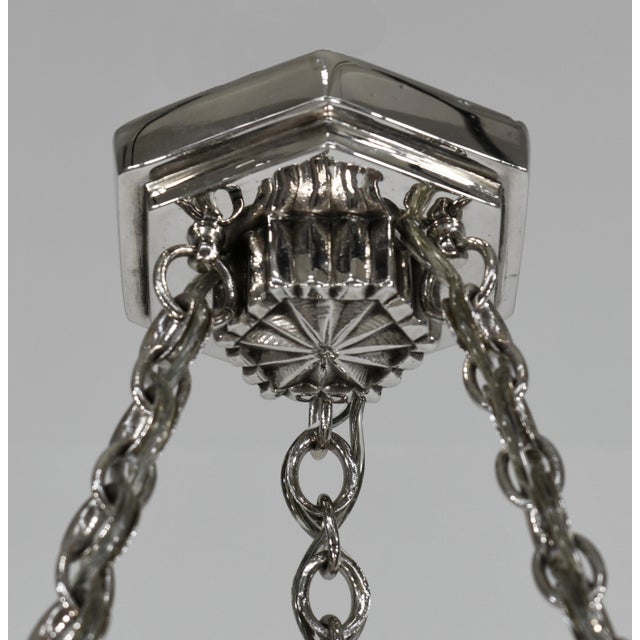 French Art Deco Pendant Light by Hettier Et Vincent & J. Gauthier 1930 France For Sale - Image 10 of 11