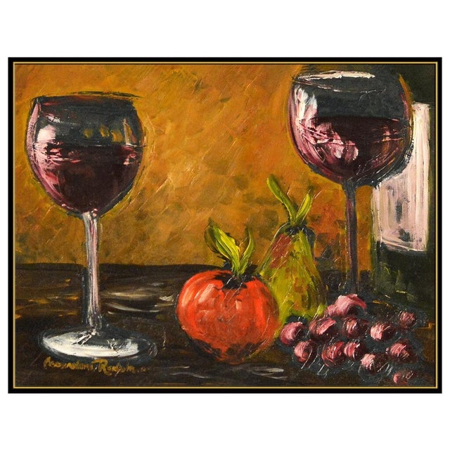 Message us to inquire about custom framing options! (Included for free with every purchase) The artwork here, "Wine...