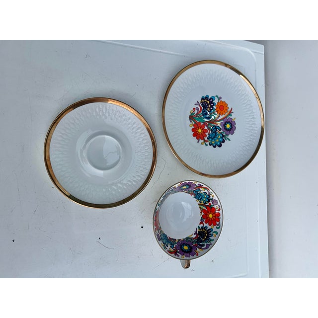 Mid 20th Century Winterling-Bavaria- Porcelain Dessert Plate Set 3 For Sale - Image 4 of 11