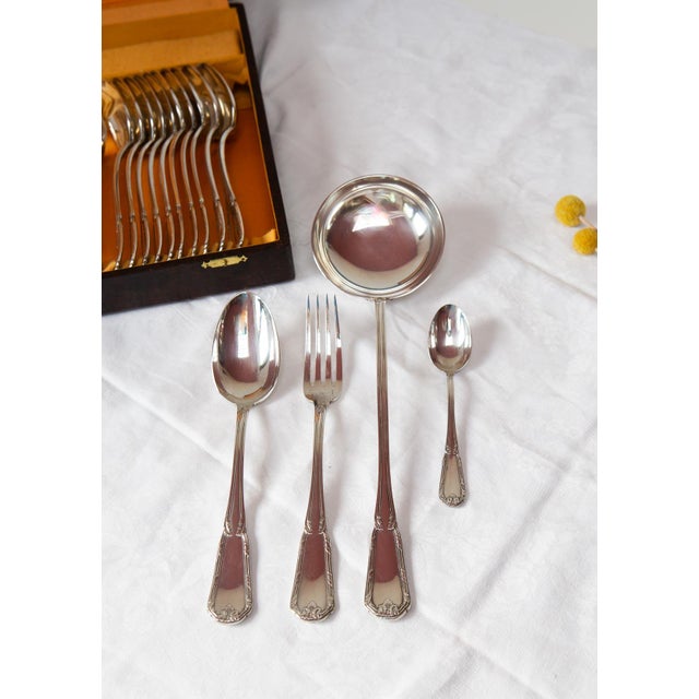 Silver Antique French Cutlery, 1920s, Set of 37 For Sale - Image 8 of 14