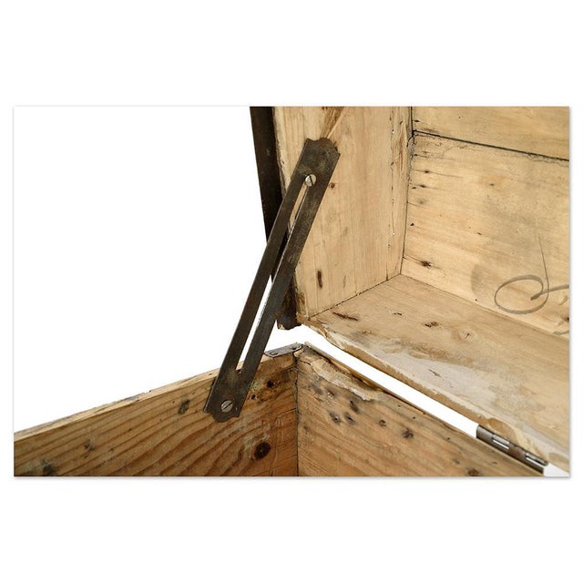 Wooden Transport Trunk with Steel Reinforcements For Sale - Image 3 of 7