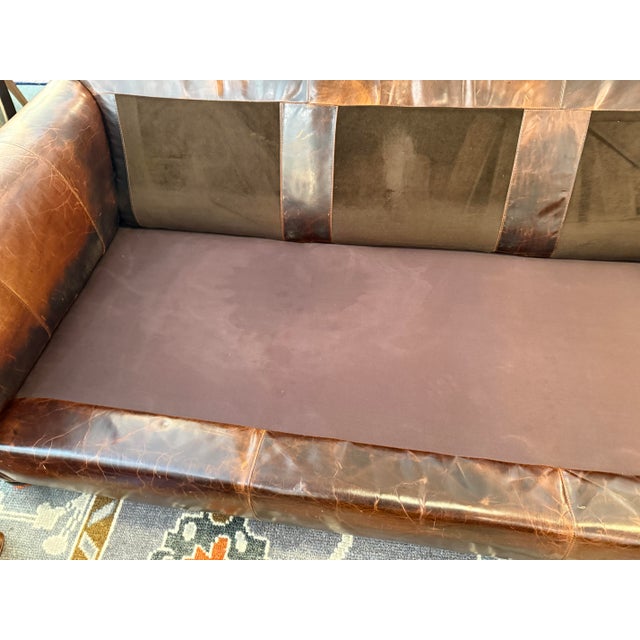 Restoration Hardware Lancaster Brompton Leather Sofa For Sale - Image 12 of 12
